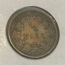 1905 J Germany Silver 1/2 mark