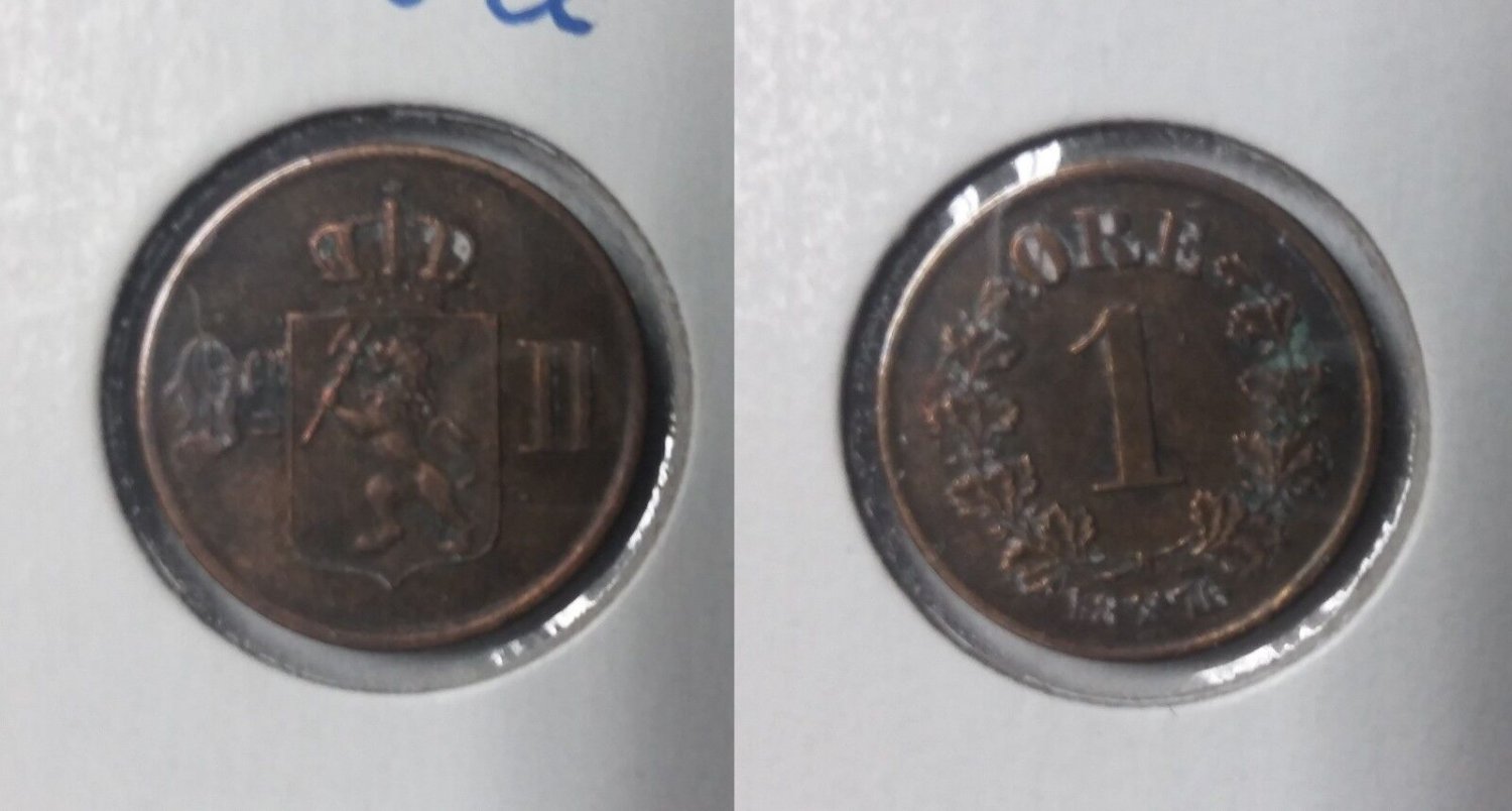 1876 Norway 1 Ore