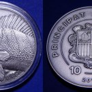 Rare 2014 Andorra Large Antiqued Silver w/Swarovski 10 D-Perch Fish-mintage 1000