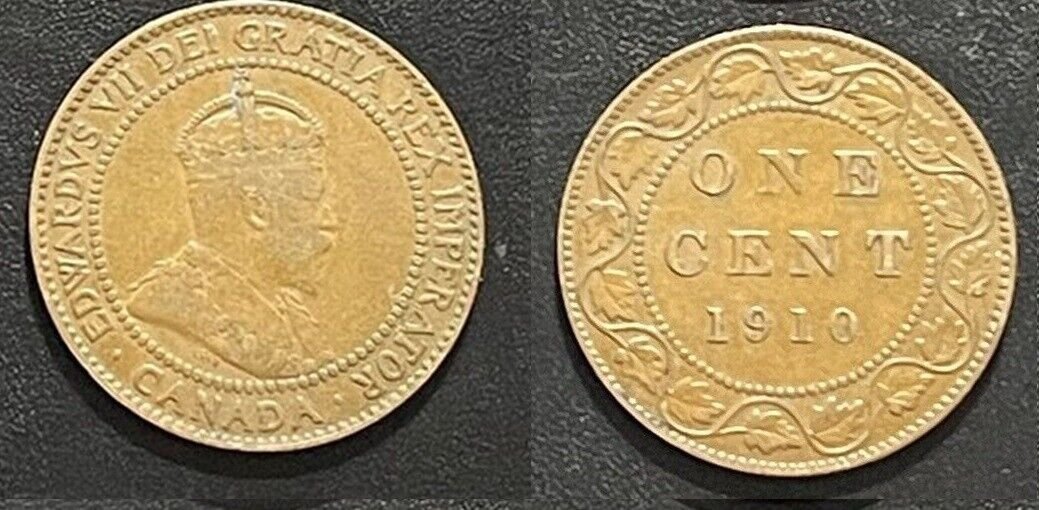 Canada 1910 Large Cent Edward VII- Nice