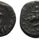 Rare Ancient Rome AD 98-117 Trajan, MACEDON AMPHIPOLIS ARTEMIS/Horseback