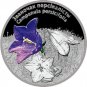 2014 Belarus Large silver Color Proof 20 roubles-Campanula Persic Flower