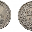 1886 Switzerland  Silver 2 F-Helvetia