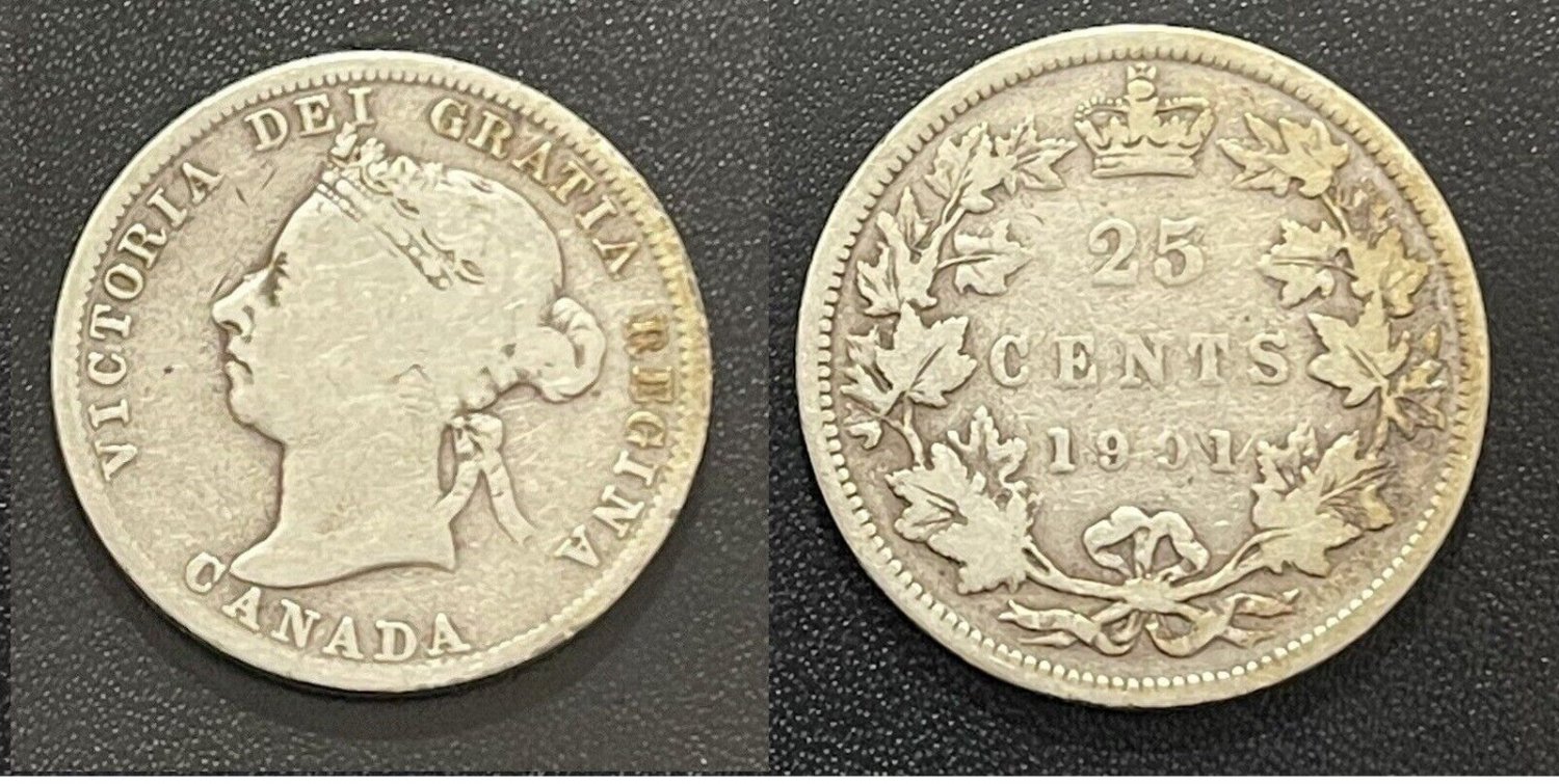 Rare 1901 Canada silver 25 cents