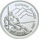 1998 Mongolia Large Silver Proof 500 T Olympic Slalom