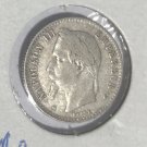 Rare 1868 BB  France Napoleon III silver 50 C Nice