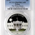 2016 Palau Large  Proof Color Silver $5 White House PCGS PR 69
