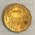 1961 Fiji 3 pence Native's hut