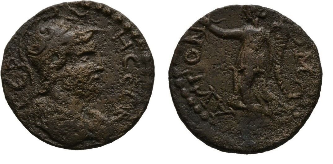 Rare Ancient Rome 3 Cent.AD PISIDIA TERMESSOS SOLYMOS HELMET NIKE WREATH