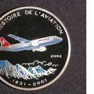 2002 Congo Silver Color Proof 500 fr Airplane A-300