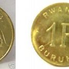 1961 Rwanda Burundi 1 franc Lion