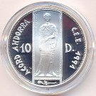 1993 Andorra Large Proof Silver 10 Diners St.George