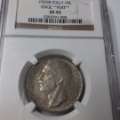 Rare 1929 Italy 10 Lire NGC XF 45