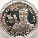 1993 Cook Is Large Silver Proof $50 500 years.America San Martin