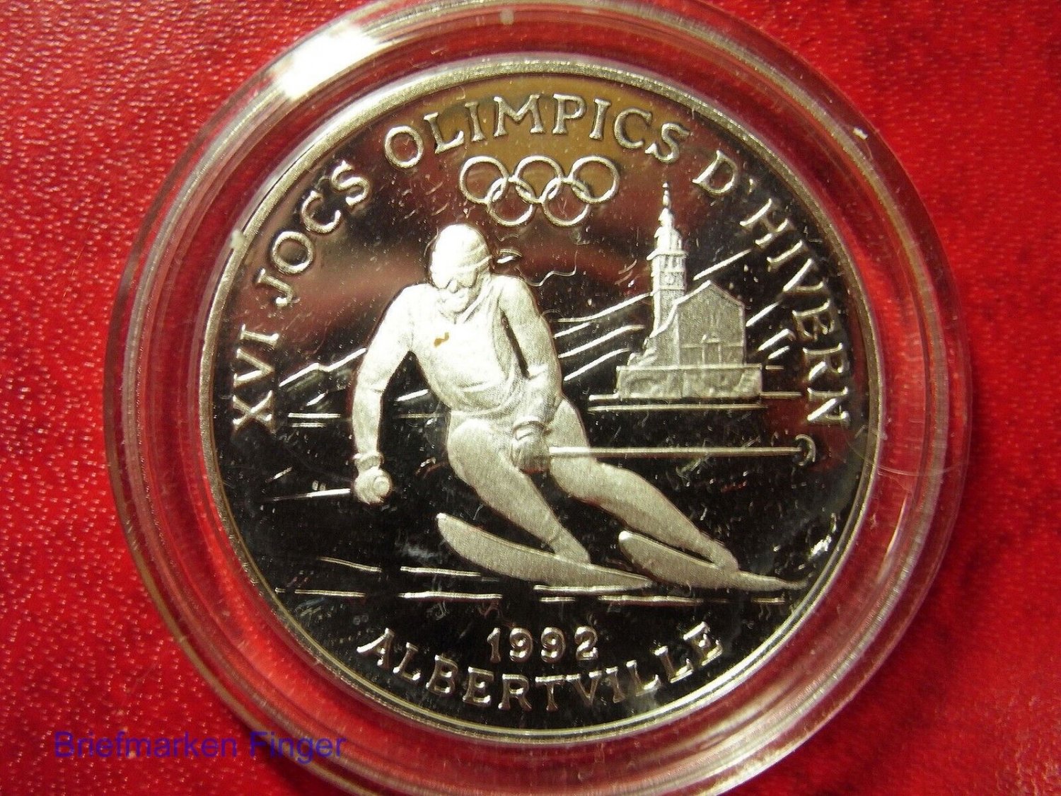 1989 Andorra Proof Silver 10 Diners Olympic Slalom