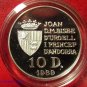1989 Andorra Proof Silver 10 Diners Olympic Slalom