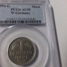 Very Rare 1954 G Germany 1 mark-PCGS AU 55