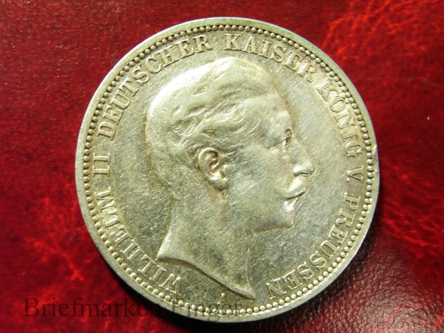 1909 Prussia(Germany) Large Silver 3 marks Kaizer Willhelm-#3