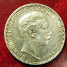 1909 Prussia(Germany) Large Silver 3 marks Kaizer Willhelm-#3
