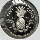 1972 Bahamas  Proof 5 c- Pineapple