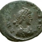 Ancient Rome  383- 408 AD ARCADIUS AE4 NUMMUS VICTORY CAPTIVE #1