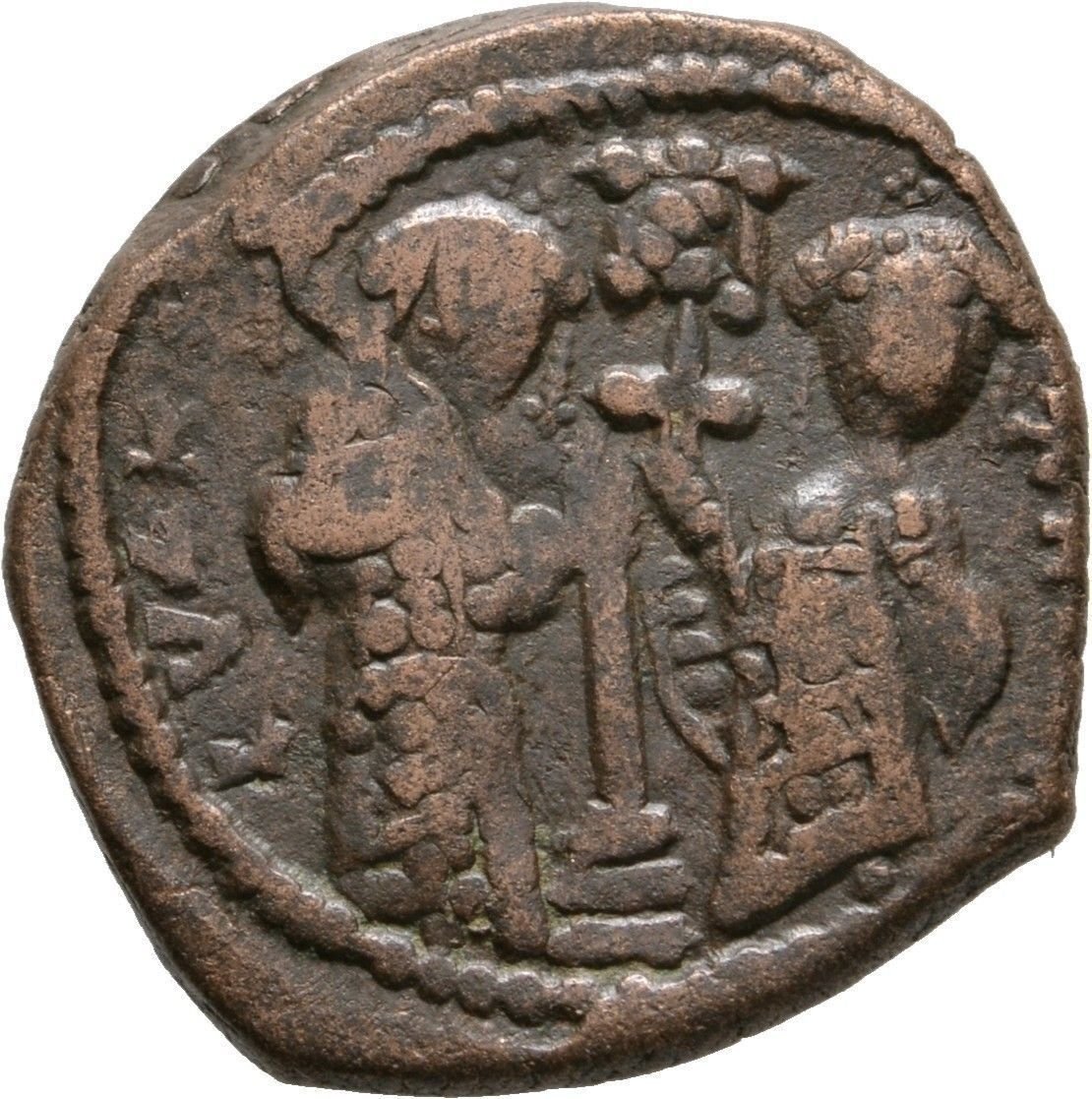 Ancient Byzantine  1059-1067 CONSTANTINE-X-Eudokia- CHRIST Large Follis