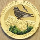 St.Helena 2013 Large Goldplated Color 25 Pence-Birds-Bulwer's Petrel