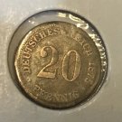 1875 G Germany Silver 20 pfennig-scarce type