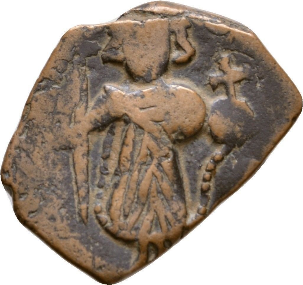 Ancient Byzantine 641-668 CONSTANS II BEARDLESS CONSTANTINOPLE Crown AE Follis#7