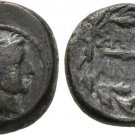 Ancient Greece 133 BC-14 AD LYDIA SARDES APOLLO CLUB WREATH BRONZE AE #8