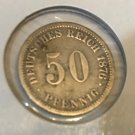 1876 B Germany Silver 50 pfennig-scarce type