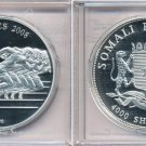 2006 Somalia Large Silver Proof  4000 sh-Olympics Runners