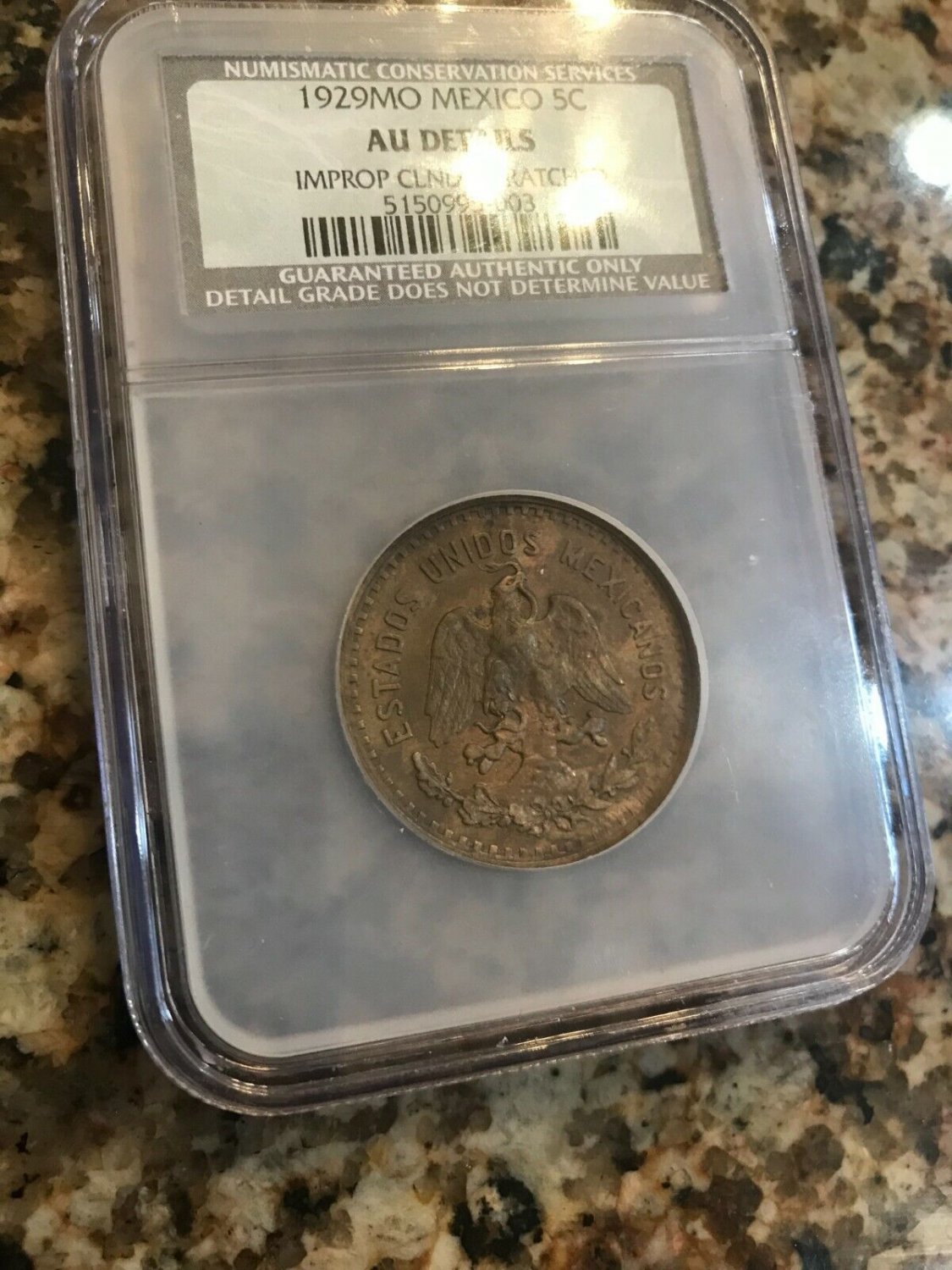 Rare 1929 Mexico 5 centavos-Eagle/Snake