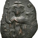 Ancient Byzantine 641-668 CONSTANS II CONSTANTINOPLE AE Follis #15