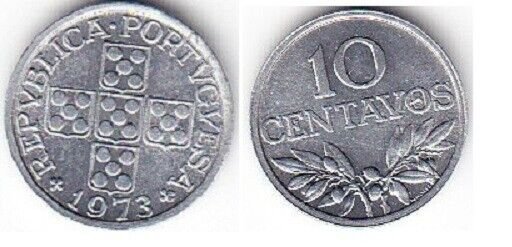 1973 Portugal 10 centavos UNC