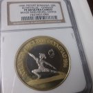 Rare 1996 Romania Bi-Metal 100 L Piefort Olympic Gymnast NGC PF 68
