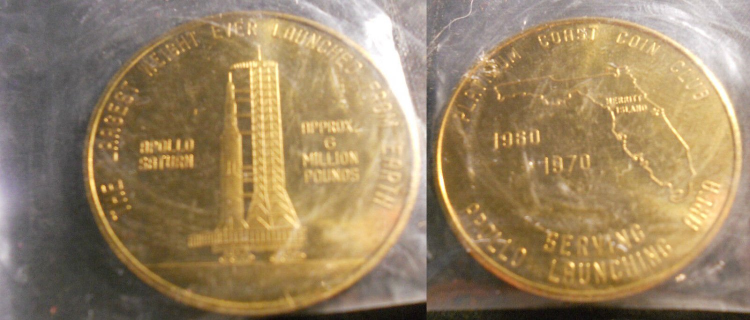 NASA Apollo Saturn Largest spaceship/PlatinumCoinClub/Florida Large Brass Medal