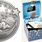 2018 Cook Is.$5 Lullaby-Dreaming Boy 1 Oz .999 Antiqued Silver Mintage 999-Box