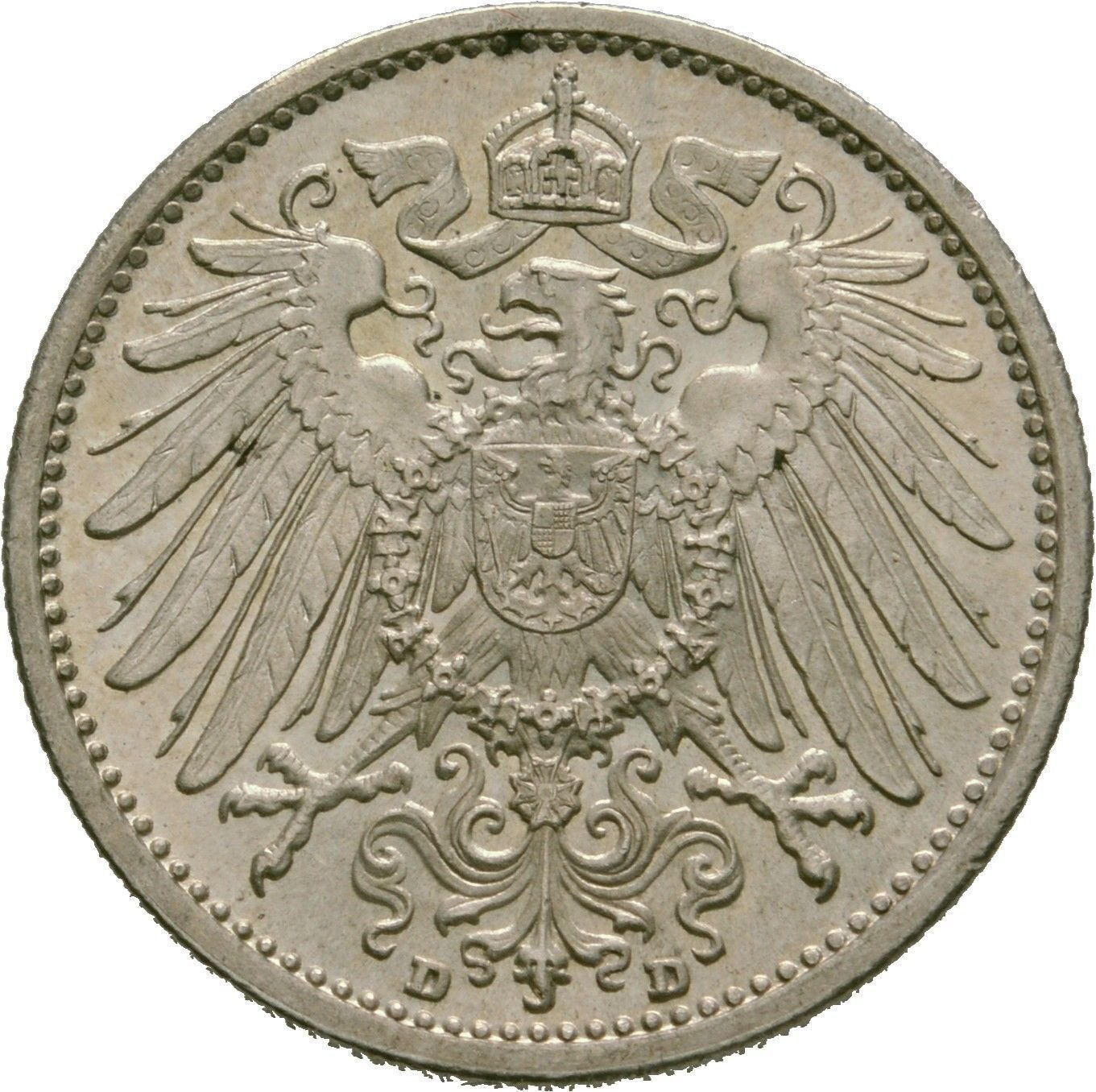 1904 D Germany Silver 1 Mark- UNC