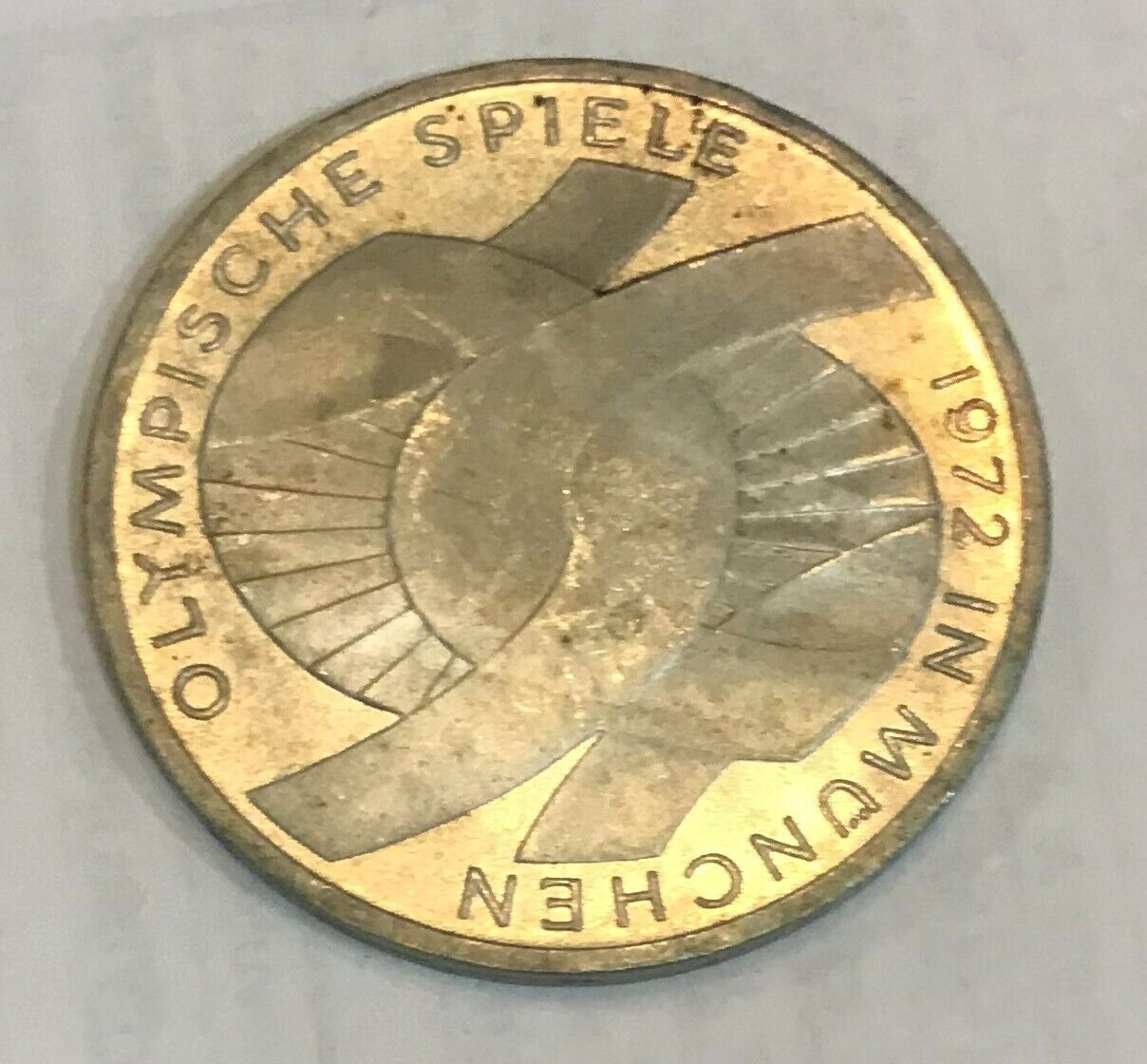1972 J Germany Large Silver 10 Marks Munchen Olympics Ribbon