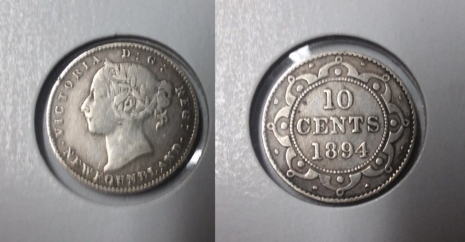 Newfoundland Canada 1894 Silver 10 cents