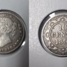 Newfoundland Canada 1894 Silver 10 cents