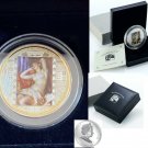 Cook Is 2010 Huge 3 Oz Silver 20$ Renoir Art The Sleeping Bather/rare/Boxed