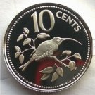 1975 Belize Sterling Silver Proof 10 cents-Birds-Long-tailed hermit