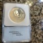 1990 France Large Silver Proof Olympic Acrobatic Skiing 100 fr slabbed