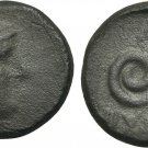 Ancient Greece 2  Cent BC Apollo/ serpent Bronze 3.9 g 14 mm
