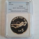 1993 Malta Large  Proof Silver  5 liri Soccer World Cup-slabbed