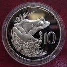 1986 Fiji Large  Silver Proof $10- Frog