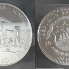 Liberia 2000 Large .999 Silver Proof $20-Space- Apollo XII
