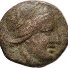 Ancient Greece 2 cent  BC Larissa THESSALY LEAGUE APOLLO ATHENA ITONIA AE #3